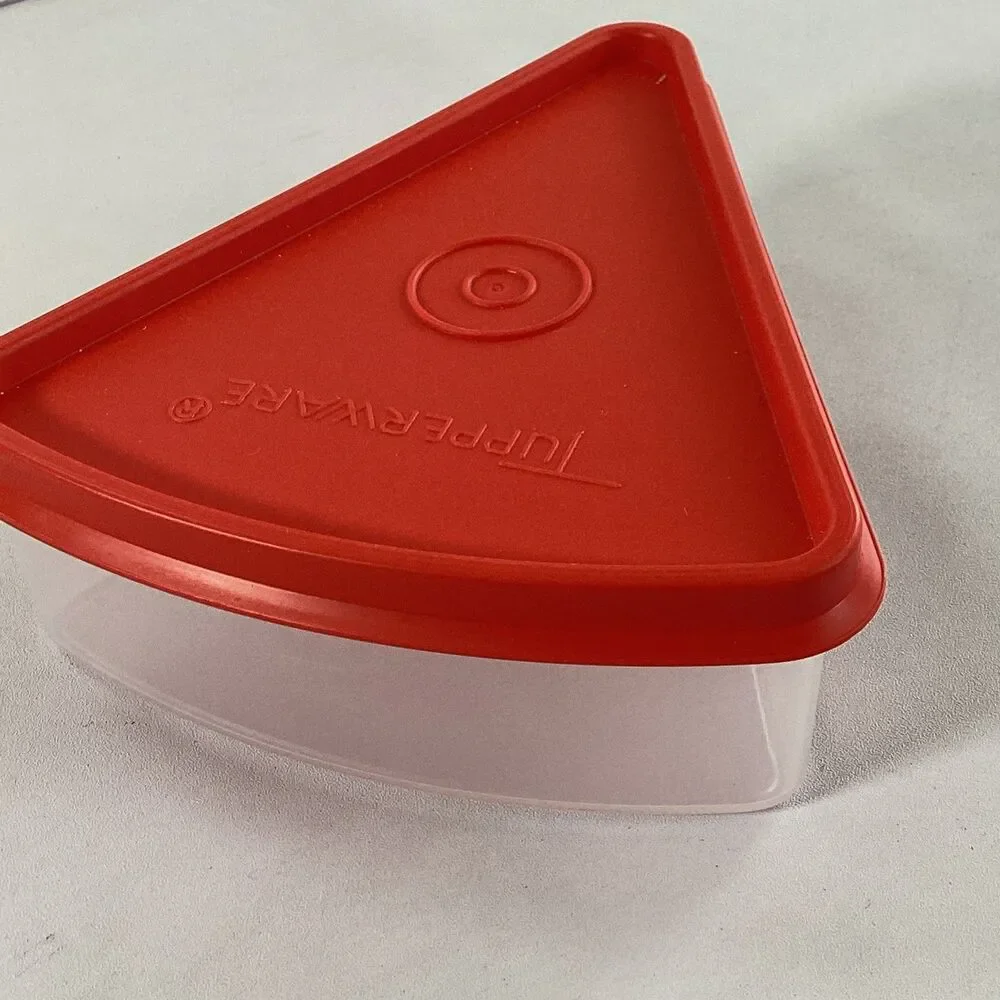 Tupperware Pizza Pie Keeper Clear Red Lid Excellent 269-20